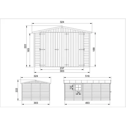 Timbela M101 - Houten tuinschuurtje 15 m2 - garage voor een auto 4