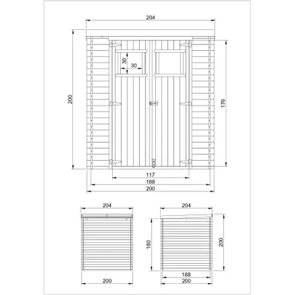 Timbela M309 - Houten tuinschuurtje 3.53 m2 - werkplaats voor gereedschaps- en fietsenstalling 5