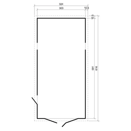 Timbela M102 - GARAGE en bois 18 m² - Chalet avec fenêtres - H222 x 616 x 324 cm 6