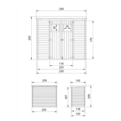 Timbela M310 - Houten tuinschuurtje 2.63 m2 - werkplaats voor gereedschaps- en fietsenstalling 5
