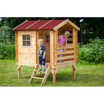 Maison en bois pour enfants - Timbela M501B - 182x146xH205cm/1.1m2 8