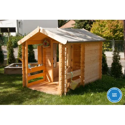 Maison en bois pour enfants - Timbela M501 - 182x146xH145cm/1.1m2 6