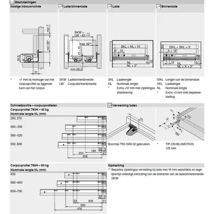 Blum Movento S guide des tiroirs 300mm Soft-close (40KG) 2