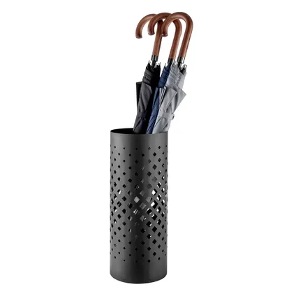ACAZA - Design Paraplubak in Metaal - Houder voor Paraplus of Wandelstokken - Zwart 7