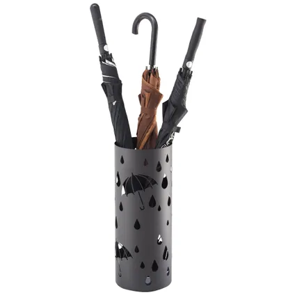 ACAZA -Stevige Paraplubak met Ronde Vorm - Hoogte 49cm - Zwart 4
