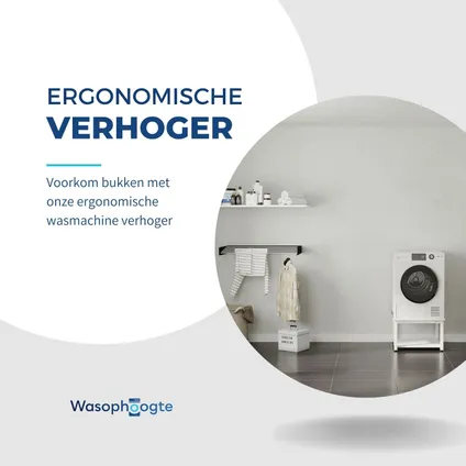 Wasophoogte® Wasmachine verhoger - 42cm hoog - wit - Universeel - single 6