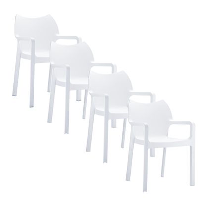 Diva chaise de jardin blanche - 4 pèces