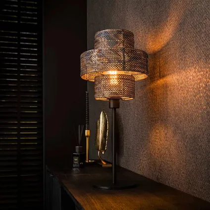 Hoyz Collection - Lampe de Table Lanterne 1L - Noir Marron 2