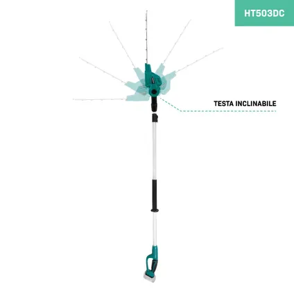 Taille-haie télescopique 20V VONROC (sans batterie, ni chargeur rapide) - Lame inclinable - Perche extensible (200- 3