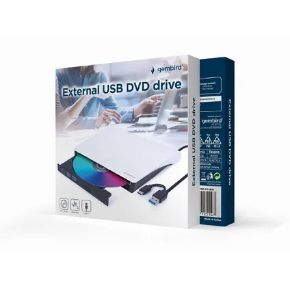 Gembird - Graveur/lecteur CD/DVD externe USB avec USB-C 2