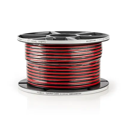 Nedis - Speaker-Kabel | 2x 2,50 mm2 | 100 m | Op Rol | Zwart/Rood 3