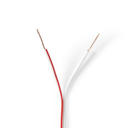 Nedis - Câble de haut-parleur | 2x 0,35 mm2 | 100 m | Emballage sous film | Blanc