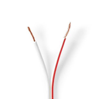 Nedis - Câble de haut-parleur | 2x 1,50 mm2 | 100 m | Sur Bobine | Blanc