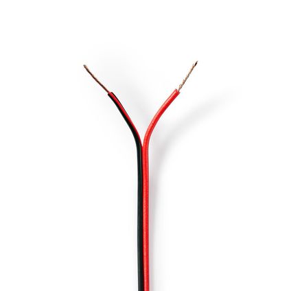Nedis - Câble d'enceinte | 2x 0,50 mm2 | 100 m | Emballage sous film | Noir/Rouge