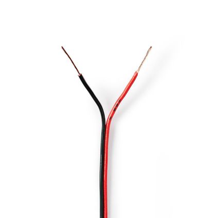 Nedis - Câble de haut-parleur | 2x 0,35 mm2 | 100 m | Emballage sous film | Noir/Rouge