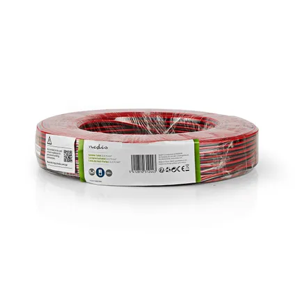 Nedis - Câble de haut-parleur | 2x 0,75 mm2 | 100 m | Emballage sous film | Noir/Rouge 2