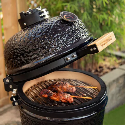 Barbecue Kamado 13 pouces - Ø27 cm de surface de cuisson - à charbon - céramique, modèle à poser, support, thermomè 10