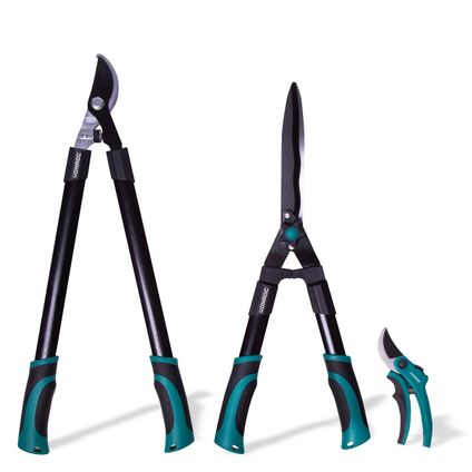 Kit d’outils de coupe-branches – 3 pièces – Élagueur, cisaille et sécateur