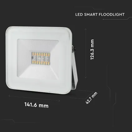 V-TAC VT-5020-W Slimme LED Schijnwerper - Wit - IP65 - 20W - 1400 Lumen - RGB+3IN1 7