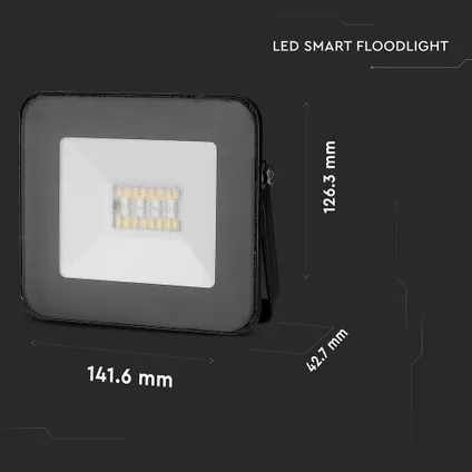 V-TAC VT-5020-B Slimme LED Schijnwerper - Zwart - IP65 - 20W - 1400 Lumen - RGB+3IN1 7
