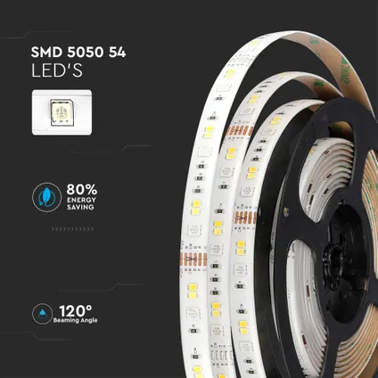 Bande LED intelligente V-TAC VT-5050 54-EU - 5m - Kits - IP65 - RGB+3IN1 4