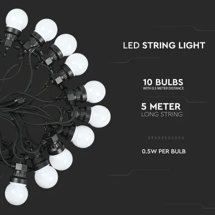 Ampoules LED pour guirlandes lumineuses V-TAC VT-70510 - DC:24V - IP44 - 300 Lumens - 6000K 2