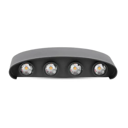 V-TAC VT-848-B Zwarte LED wandlamp - Semi - Ovaal - Bridgelux - IP54 - 8W - 800 Lumen - 3000K 4