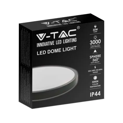 Lampes dômes rondes à LED V-TAC VT-8630B-RD - Noir - 420mm - IP44 - 30W - 3000 lumens - 6500K 4