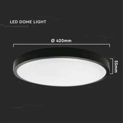 Lampes dômes rondes à LED V-TAC VT-8630B-RD - Noir - 420mm - IP44 - 30W - 3000 lumens - 6500K 5