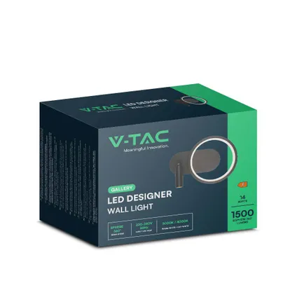 V-TAC VT-7906-W Designer wandlamp - IP20 - Wit - 14W - 1500 Lumen - 4000K 6
