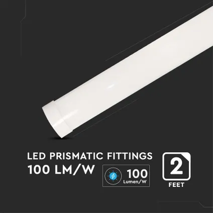 Réglettes LED blanches V-TAC VT-8-20-N - Prismatiques - Samsung - IP20 - 20W - 2050 Lumens - 3000K - 5 ans - 60CM 2