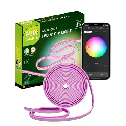 Calex Slimme LED Strip 5 meter - Tuinverlichting RGB en Warm Wit