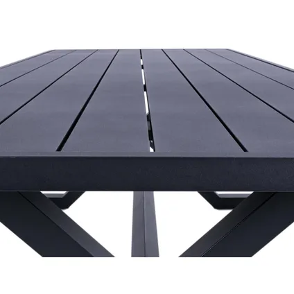 MaximaVida luxe aluminium picknicktafel Dex 200 cm zwart met exclusieve omlijsting 3