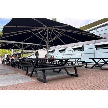 MaximaVida luxe aluminium picknicktafel Dex 200 cm zwart met exclusieve omlijsting 6