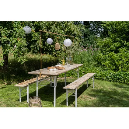 MaximaVida inklapbare picknickset Berlijn 200 cm whitewash - FSC hout 4
