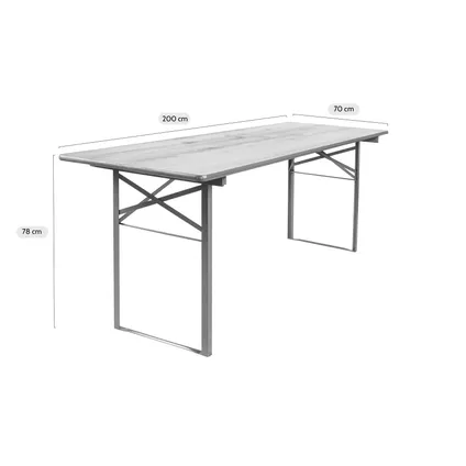 MaximaVida table de pique-nique pliable Berlin 200 cm laque transparente - certifié FSC 2