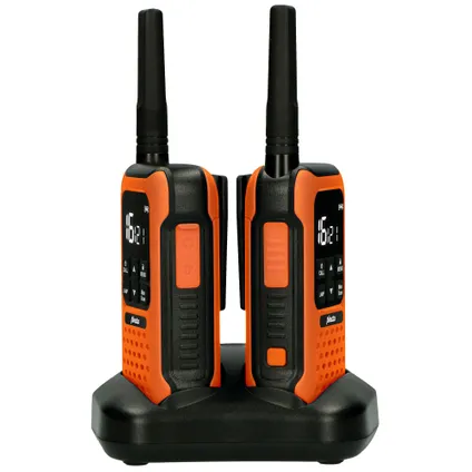 Alecto FR300OE - Paire de talkies-walkies anti-chocs, portée jusqu’à 10 kilomètres - Orange/Noir 2