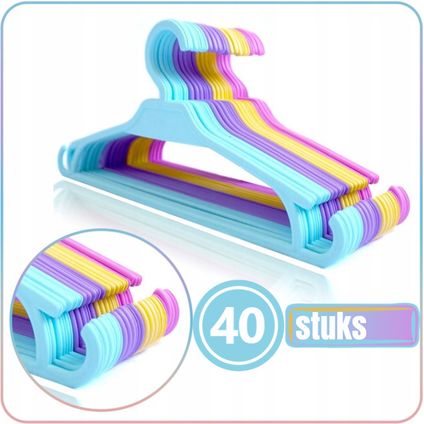 Synx Tools Kinder Kledinghangers 40 stuks - Mix kleuren