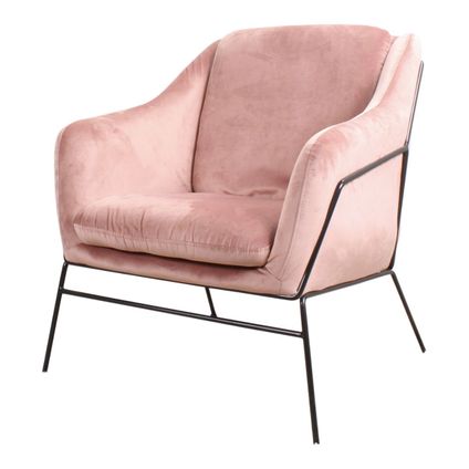 DS4U - Antonio fauteuil velvet roze
