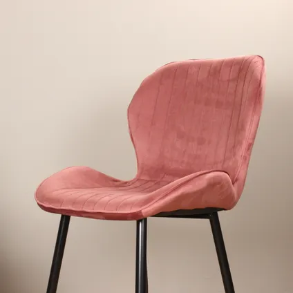 Chaise de salle à manger en velours rose Giulia 7