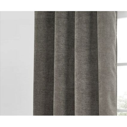 Rideau tamisant Harper crochets gris 140 x 260 cm