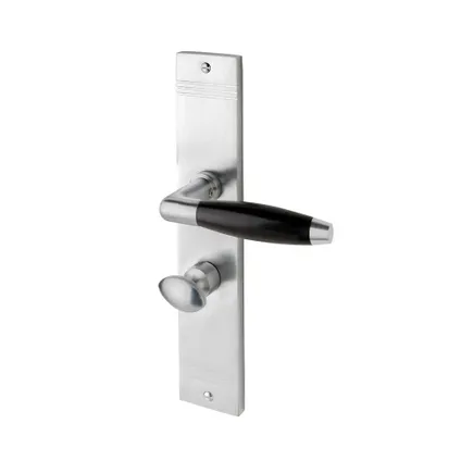 Poignée de porte sur plaque - Nima® Elegance - Fermeture des WC/salle de bains - Nickel mat 2