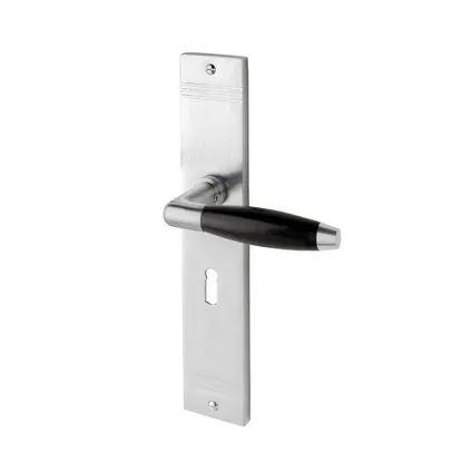 Poignée de porte sur plaque - Nima® Elegance - Trou de serrure profilé 55mm - Nickel mat 2