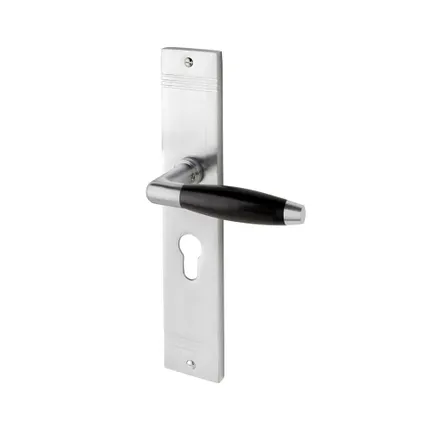 Poignée de porte sur plaque - Nima® Elegance - Profil trou cylindrique 55mm - Nickel mat 2