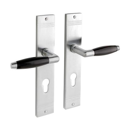 Poignée de porte sur plaque - Nima® Elegance - Profil trou cylindrique 72mm - Nickel mat