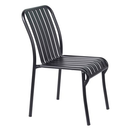 Chaise design de jardin en aluminium Oviala Faro noire