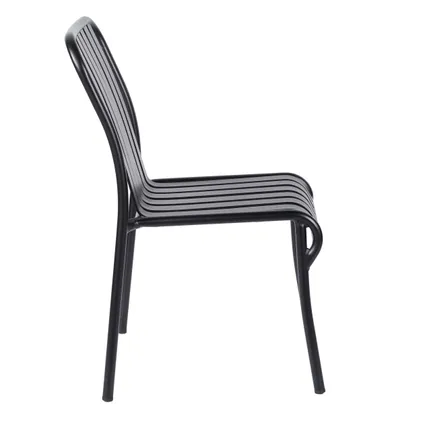 Chaise design de jardin en aluminium Oviala Faro noire 2