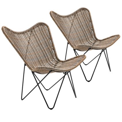 Oviala Set van 2 buitenstoelen van gevlochten kunsthars