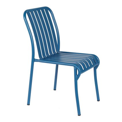 Chaise design de jardin en aluminium Oviala Faro bleu foncé
