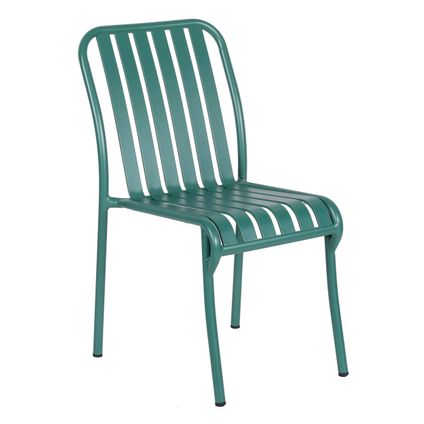 Chaise design de jardin en aluminium Oviala Faro vert foncé